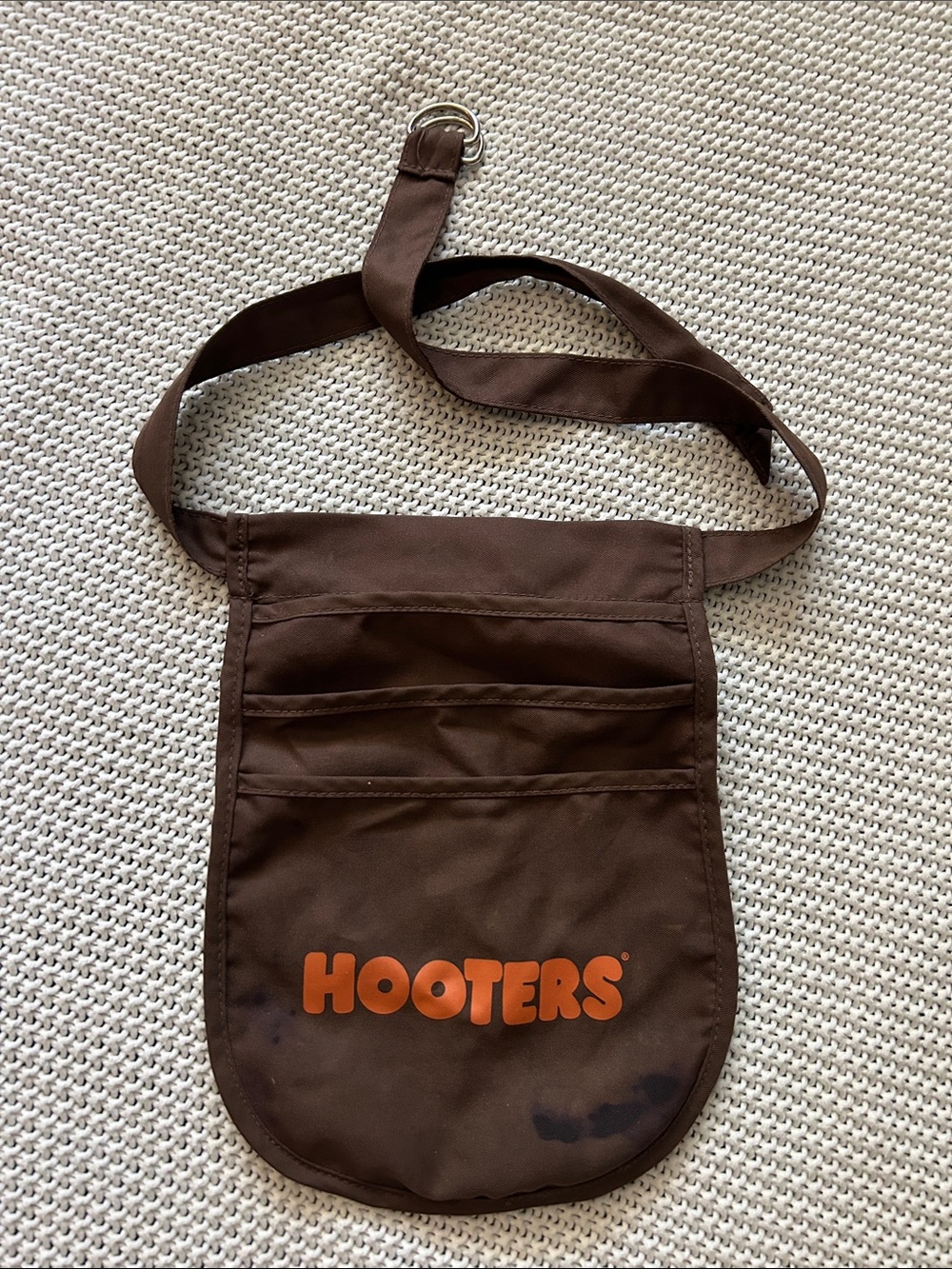 Hooters Brown Belt Apron Bag with Orange Logo